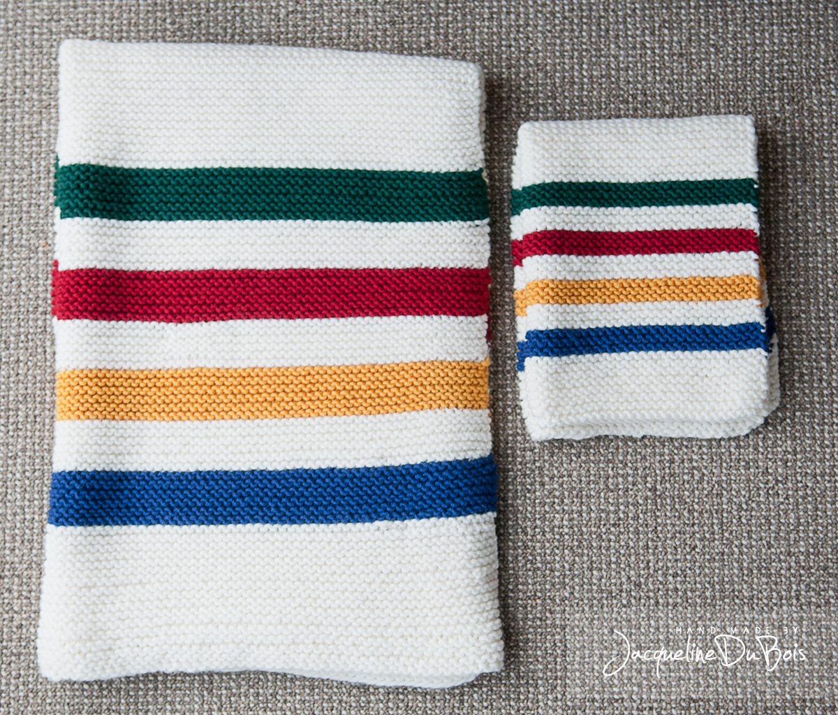 Blanket inspired by Hudson Bay pattern.